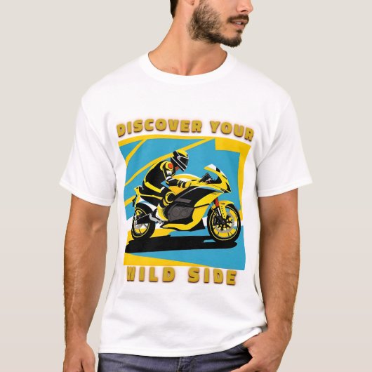 Racing Motorrad und Fahrer T-Shirt (Vorderseite)