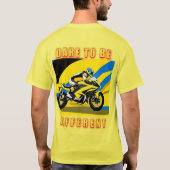 Racing Motorrad und Fahrer T-Shirt (Rückseite)