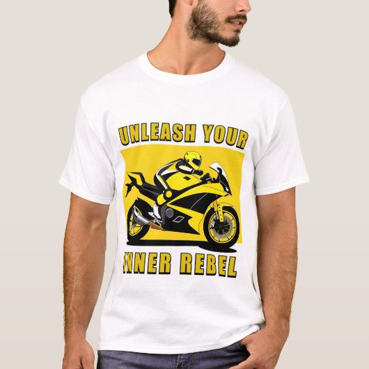 Racing Motorrad und Fahrer T-Shirt (Vorderseite)