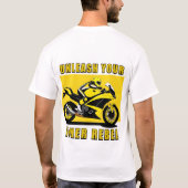 Racing Motorrad und Fahrer T-Shirt (Rückseite)