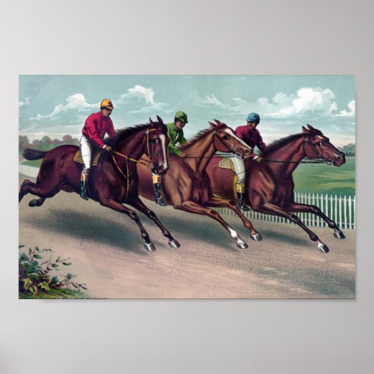 Racing Painting Decoupage Print Poster (Vorne)