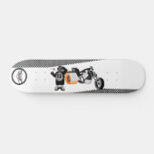 Racing Panda Patrol Schwarz-Weiß detaillierte Skateboard (Horizontal)