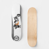 Racing Panda Patrol Schwarz-Weiß detaillierte Skateboard (Vorderseite)