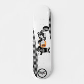 Racing Panda Patrol Schwarz-Weiß detaillierte Skateboard (Vorne)