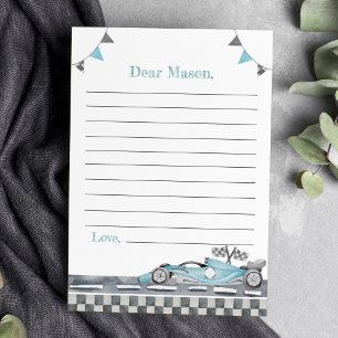 Racing Party Time Capsule Note Card Dankeskarte