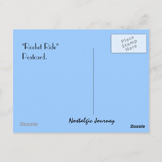 Racing-PC der Postcard Retro Rocket Ship Riders Postkarte (Rückseite)