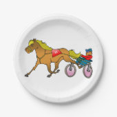 Racing Pferd und Buggy Papier Teller (Vorderseite)