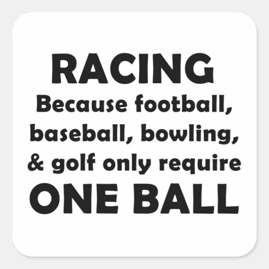 Racing Quadratischer Aufkleber (Vorderseite)