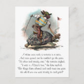Racing Rabbit Riding Tortoise Postkarte (Vorderseite)