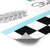 Racing Race Car Zwei schnelles neugieriges Junge W Poster (Ecke)