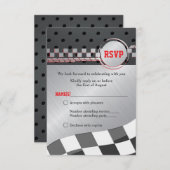 Racing Racecar Bar Mitzvah Replik Karte (Vorne/Hinten)