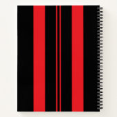 Racing Red Black Double Stripes Sport Custom Notizblock (Rückseite)