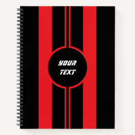 Racing Red Black Double Stripes Sport Custom Notizblock
