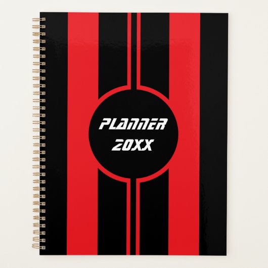 Racing Red Black Double Stripes Sport Custom Planer (Vorderseite)