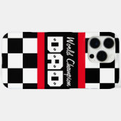 Racing Red Black World Champion Papa Case-Mate iPhone Hülle (Rückseite (Horizontal))