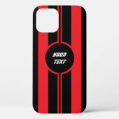 Racing Red Double Stripes Sport Custom Case-Mate iPhone Hülle (Rückseite)