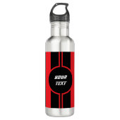 Racing Red Double Stripes Sport Custom Edelstahlflasche (Vorderseite)