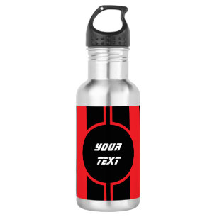 Racing Red Double Stripes Sport Custom Edelstahlflasche