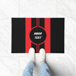 Racing Red Double Stripes Sport Custom Fußmatte