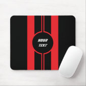 Racing Red Double Stripes Sport Custom Mousepad (Mit Mouse)