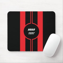 Racing Red Double Stripes Sport Custom Mousepad
