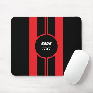 Racing Red Double Stripes Sport Custom Mousepad
