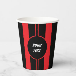 Racing Red Double Stripes Sport Pappbecher