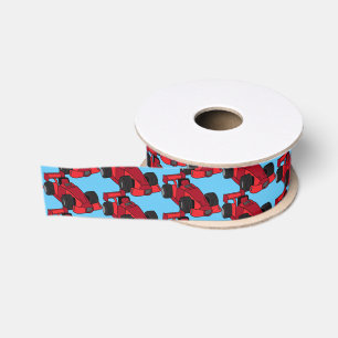 Racing Red Sports Cars Racetrack Sport Gemustert Ripsband