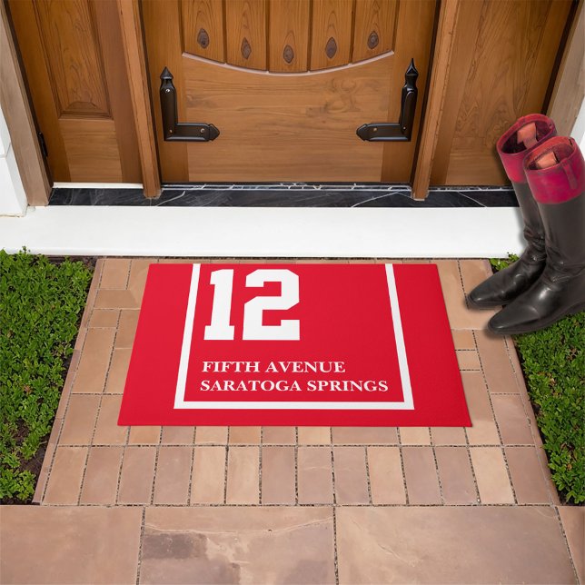 Racing Saddlecloth Hausnummern Adresse Fußmatte (Custom address horse racing saddle cloth style door mat in any color combination you like)
