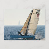 Racing Sailboat Postkarte (Vorderseite)