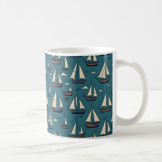 Racing Sailboat-Tasse Kaffeetasse (Rechts)