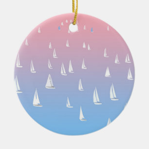 Racing sailboats in the open sea keramik ornament