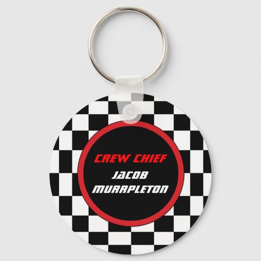 Racing-Schachbrett - Benutzerdefinierter Keyring Schlüsselanhänger (Vorderseite)