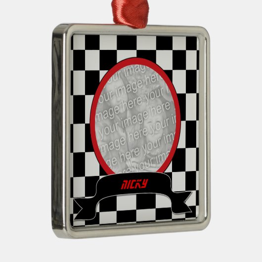 Racing Schachbretts Custom Foto Ornament (Rechts)