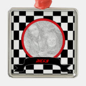 Racing Schachbretts Custom Foto Ornament (Vorne)