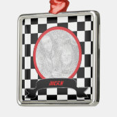 Racing Schachbretts Custom Foto Ornament (Links)