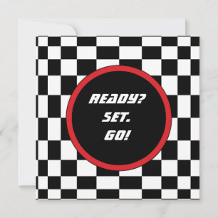 Racing Schachbretts Geburtstagsparty Einladungen