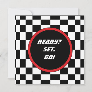 Racing Schachbretts Geburtstagsparty Einladungen