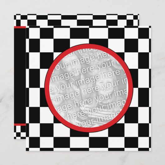 Racing Schachbretts Party Einladung (Vorne/Hinten)