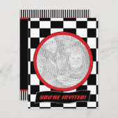 Racing Schachbretts Party Einladungen (Vorne/Hinten)