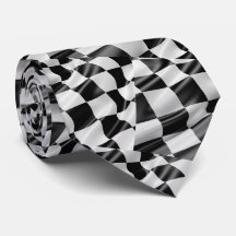 Racing Schwarz-weiß Waving Karo Flag Necktie