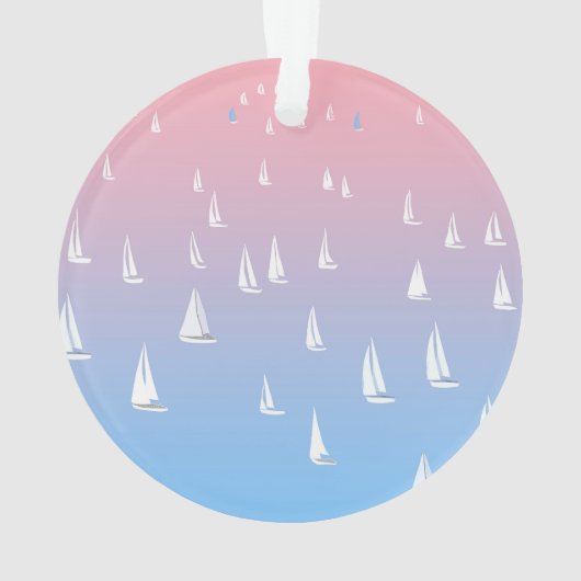 Racing Segelboote im offenen Meer Ornament (Rückseite)