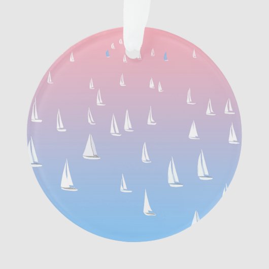 Racing Segelboote im offenen Meer Ornament (Vorderseite)