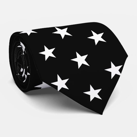 Racing Silks Black with White Stars Derby Krawatte (Gerollt)