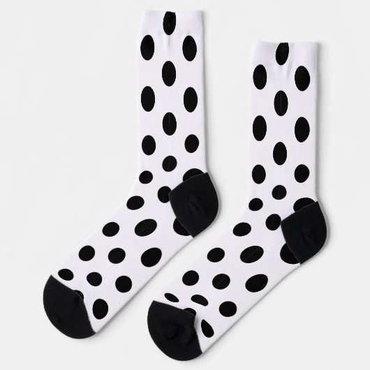 Racing Silks Dots Black on White Derby Polka Dot Socken (Linkes Detail)