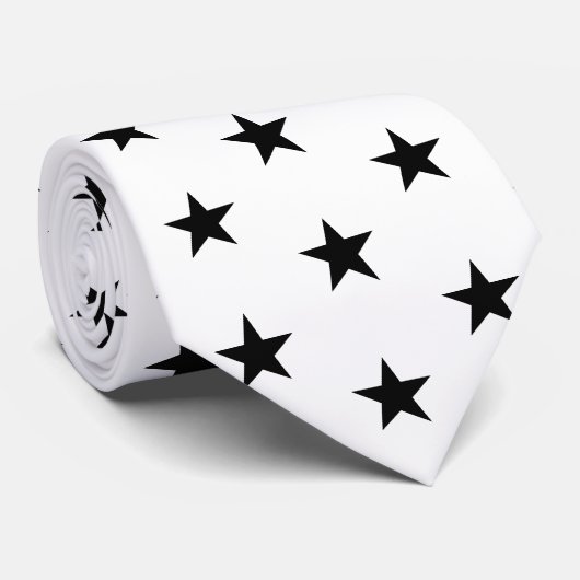 Racing Silks White with Black Stars Derby Krawatte (Gerollt)