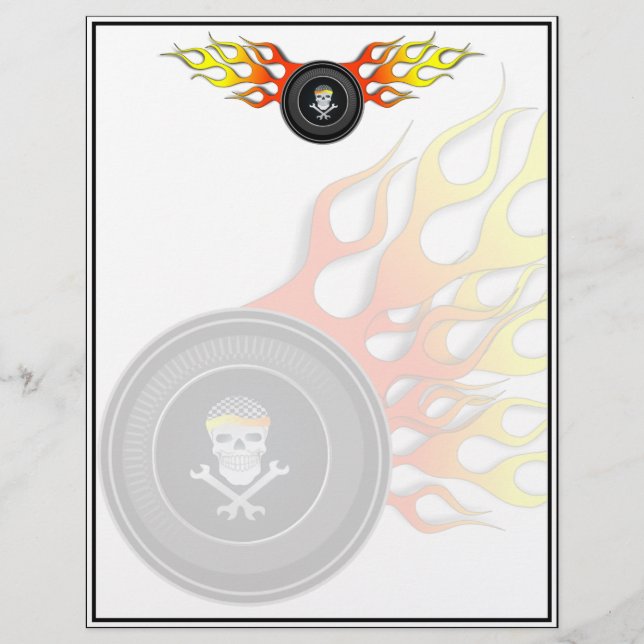 Racing Skull in Flaming Wheel (Vorderseite)
