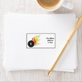 Racing Skull in Flaming Wheel Adressaufkleber (Insitu)