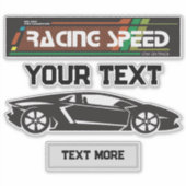 Racing Speed Car Design – Fast Motorsport Performa Aufkleber (Vorderseite)