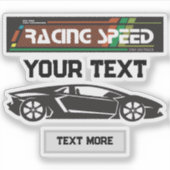 Racing Speed Car Design – Fast Motorsport Performa Aufkleber (Vorderseite)